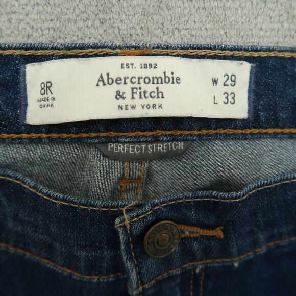 Abercrombie & Fitch Jeans Women's Size 8R Blue Mid-Rise Erin Straight 32" Inseam - Picture 9 of 16